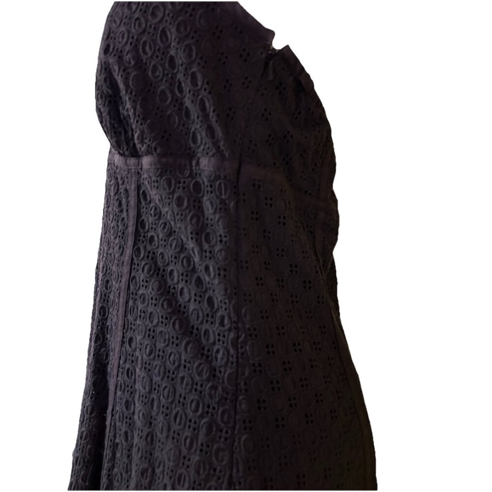 Liz Claiborne Dress Petite Brown Eyelet Lace Cotton Dress Size 12 Petite - Picture 4 of 8